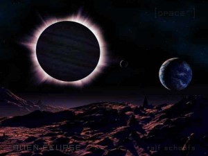 Alien Eclipse Eine Sonnenfinsternis auf einem fremden Planeten