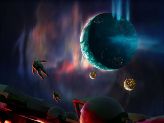 Die Smaragd Zivilisation. Digital, gimp, 10000 x 7500 px, 2025.